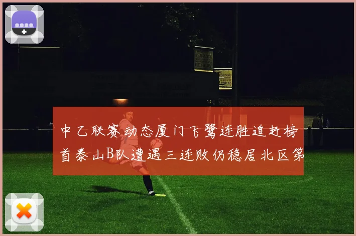 中乙联赛动态厦门飞鹭连胜追赶榜首泰山B队遭遇三连败仍稳居北区第三